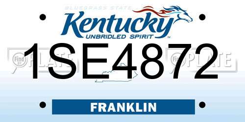 1SE4872 Kentucky License Plate