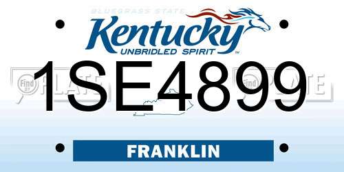 1SE4899 Kentucky License Plate