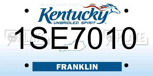 1SE7010 Kentucky License Plate