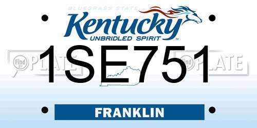 1SE751 Kentucky License Plate