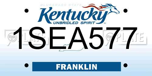 1SEA577 Kentucky License Plate