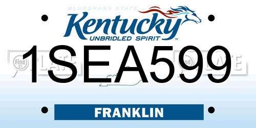1SEA599 Kentucky License Plate