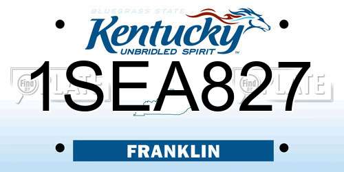 1SEA827 Kentucky License Plate