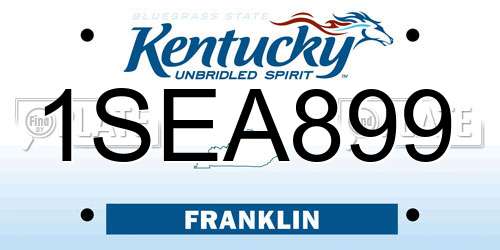 1SEA899 Kentucky License Plate