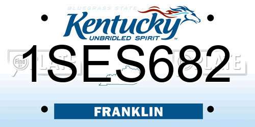 1SES682 Kentucky License Plate