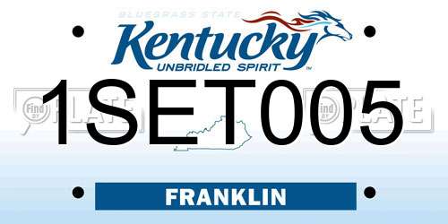 1SET005 Kentucky License Plate