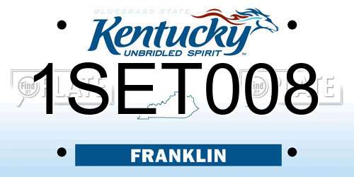 1SET008 Kentucky License Plate