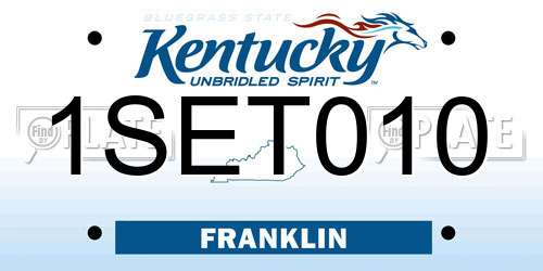 1SET010 Kentucky License Plate