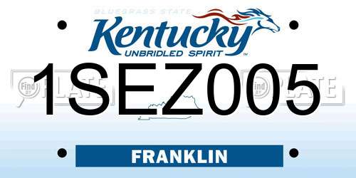 1SEZ005 Kentucky License Plate