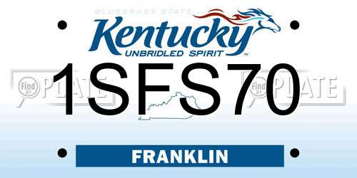 1SFS70 Kentucky License Plate