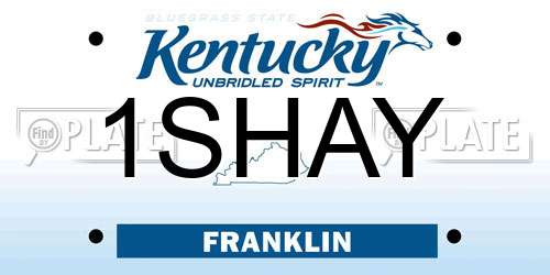 1SHAY Kentucky License Plate
