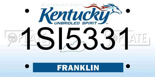 1SI5331 Kentucky License Plate