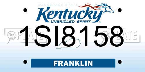 1SI8158 Kentucky License Plate