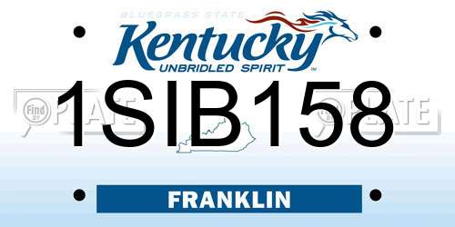 1SIB158 Kentucky License Plate