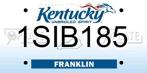 1SIB185 Kentucky License Plate