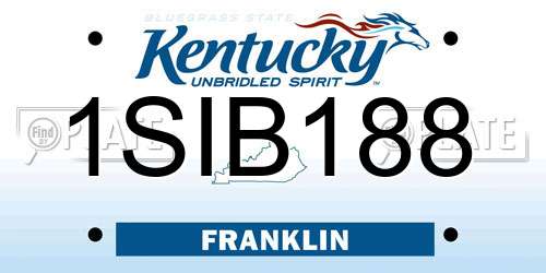 1SIB188 Kentucky License Plate