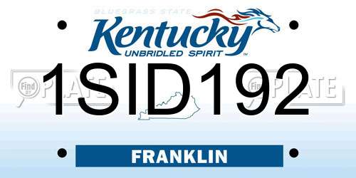 1SID192 Kentucky License Plate