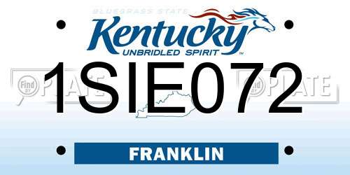 1SIE072 Kentucky License Plate