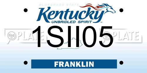 1SII05 Kentucky License Plate