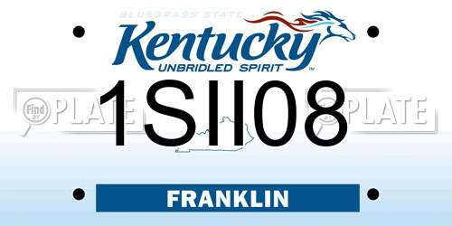 1SII08 Kentucky License Plate