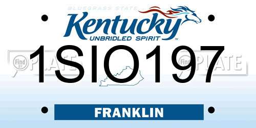 1SIO197 Kentucky License Plate