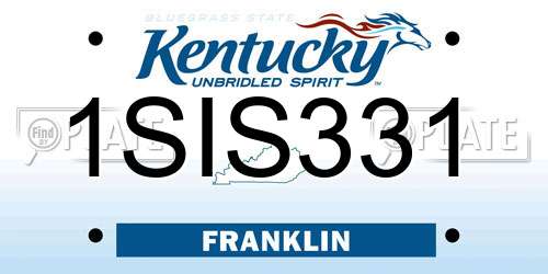 1SIS331 Kentucky License Plate