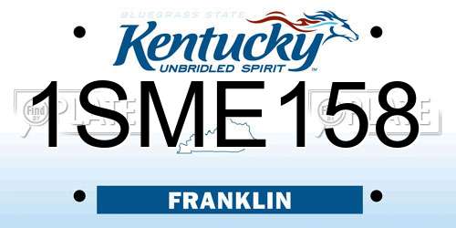 1SME158 Kentucky License Plate