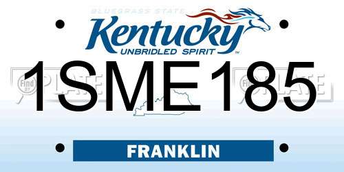 1SME185 Kentucky License Plate
