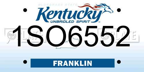 1SO6552 Kentucky License Plate