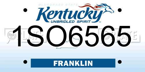 1SO6565 Kentucky License Plate