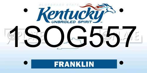1SOG557 Kentucky License Plate