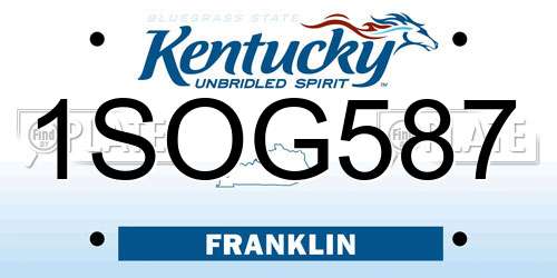 1SOG587 Kentucky License Plate