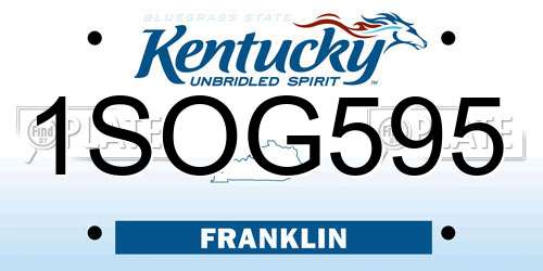 1SOG595 Kentucky License Plate