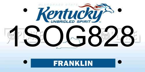 1SOG828 Kentucky License Plate