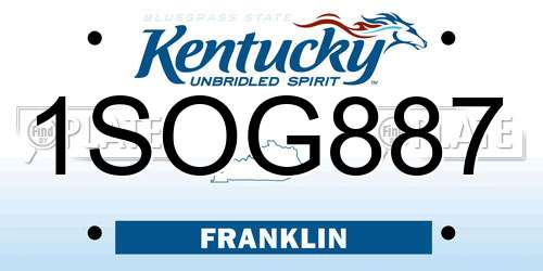 1SOG887 Kentucky License Plate