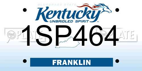 1SP464 Kentucky License Plate