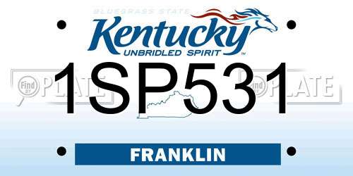 1SP531 Kentucky License Plate