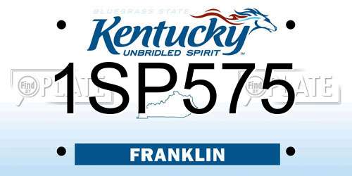 1SP575 Kentucky License Plate