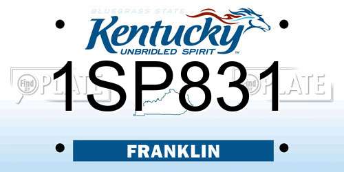 1SP831 Kentucky License Plate