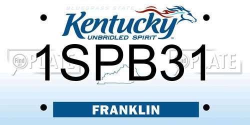 1SPB31 Kentucky License Plate