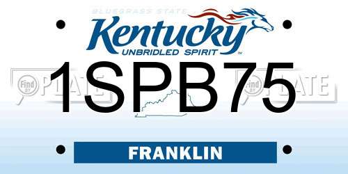 1SPB75 Kentucky License Plate