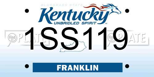 1SS119 Kentucky License Plate