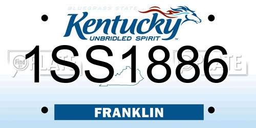 1SS1886 Kentucky License Plate