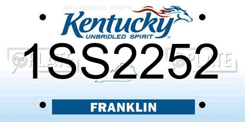 1SS2252 Kentucky License Plate