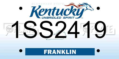 1SS2419 Kentucky License Plate