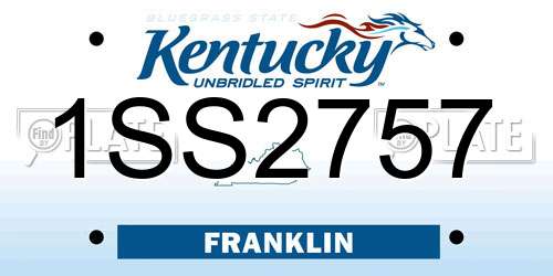 1SS2757 Kentucky License Plate