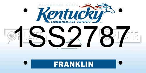 1SS2787 Kentucky License Plate