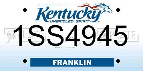 1SS4945 Kentucky License Plate