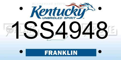 1SS4948 Kentucky License Plate