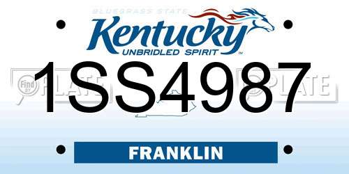 1SS4987 Kentucky License Plate